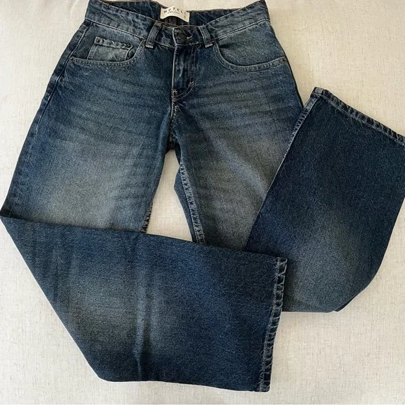 Motel Rocks Low Rise Parallel Wide Leg Jeans - Picture 2 of 10